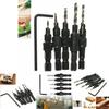 Premium 5x Adjustable Woodworking Countersink Drill Bit Set For Precise Pilot Hole Drilling