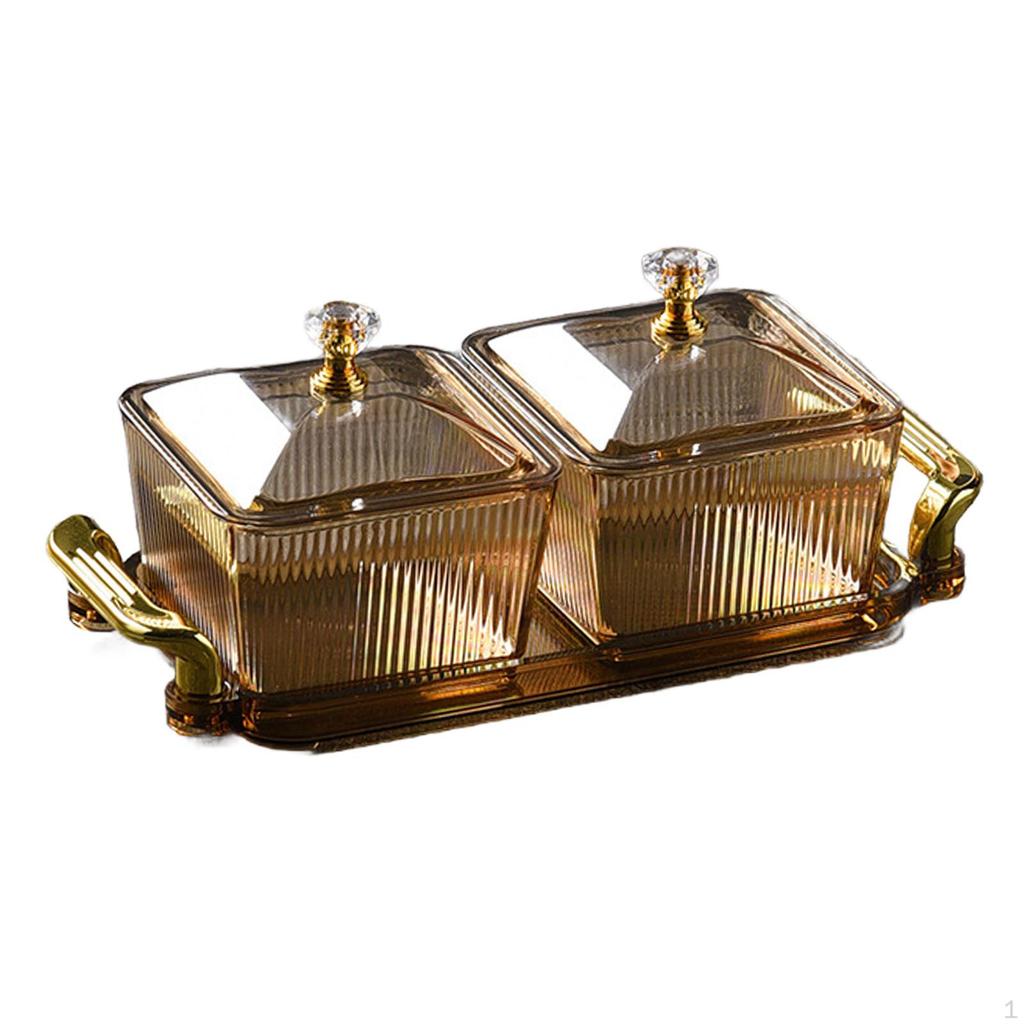 Dried Fruit Plate Appetizer Plate, Divided Serving Dishes Candy Nuts Dish with Lid for Party