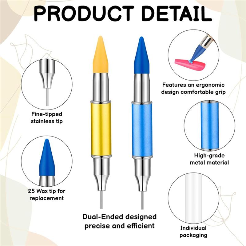 M-Modern-5 Pcs Rhinestone Picker Tool, Rhinestone Applicator Tool, Wax Pencil For Rhinestones Wax Pen For Rhinestones Gem Picker