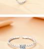 Korean Fashion S925 Sterling Silver Zircon Open Ring for Women
