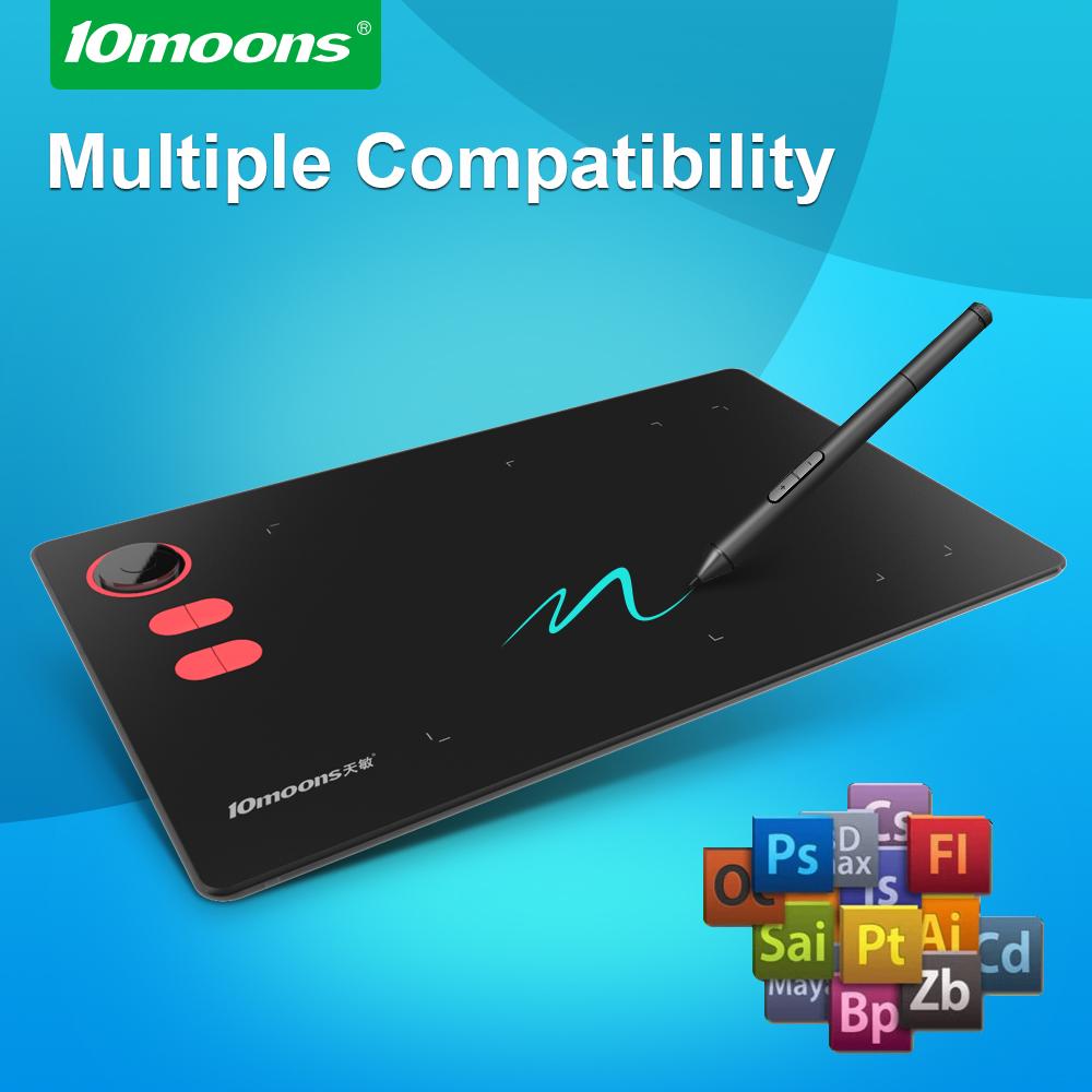 10moons G20 Digitales Grafik-Zeichen-Tablet Zeichen-Tablet Mit Rollrad-Taste Stift Grafik-Tablets