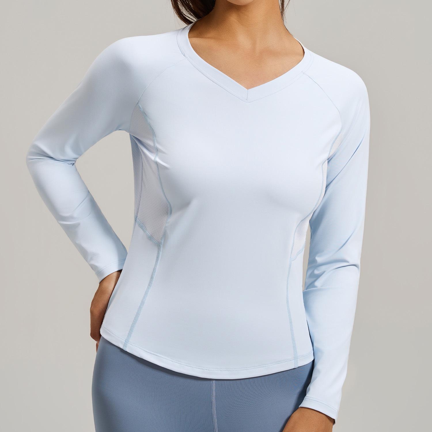Women s Slim-Fit Long-Sleeve Yoga Top - High-Stretch, Breathable Mesh for Fitness and Running. M