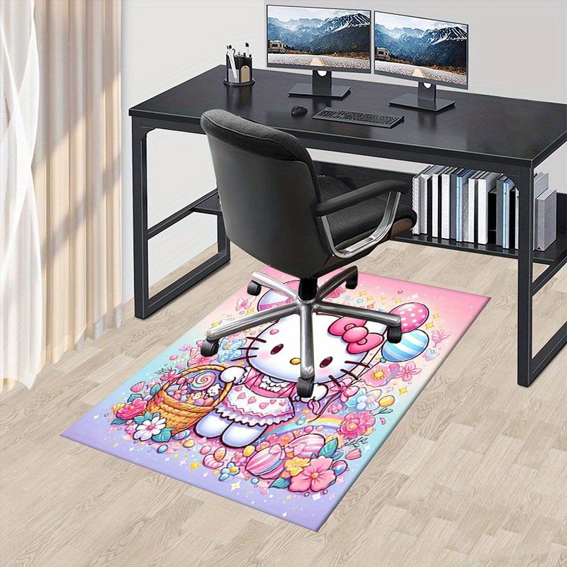 

1pc Hello Kitty Office Carpet Under Chair Mat Gift Universal Cute Cartoon Decorative Rug for Room Bedroom Living Room Sofa Floor Decoration 60cm by 90cm