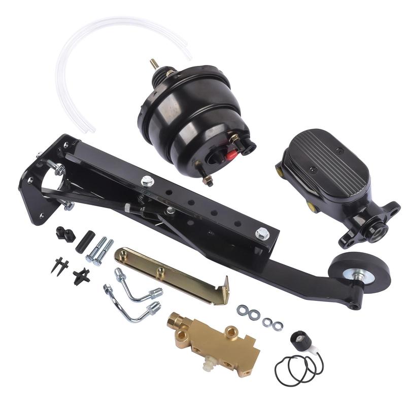 AP02 Universal Firewall Mount Power Brake Pedal 7  Dual Booster Master Disc Disc Kit