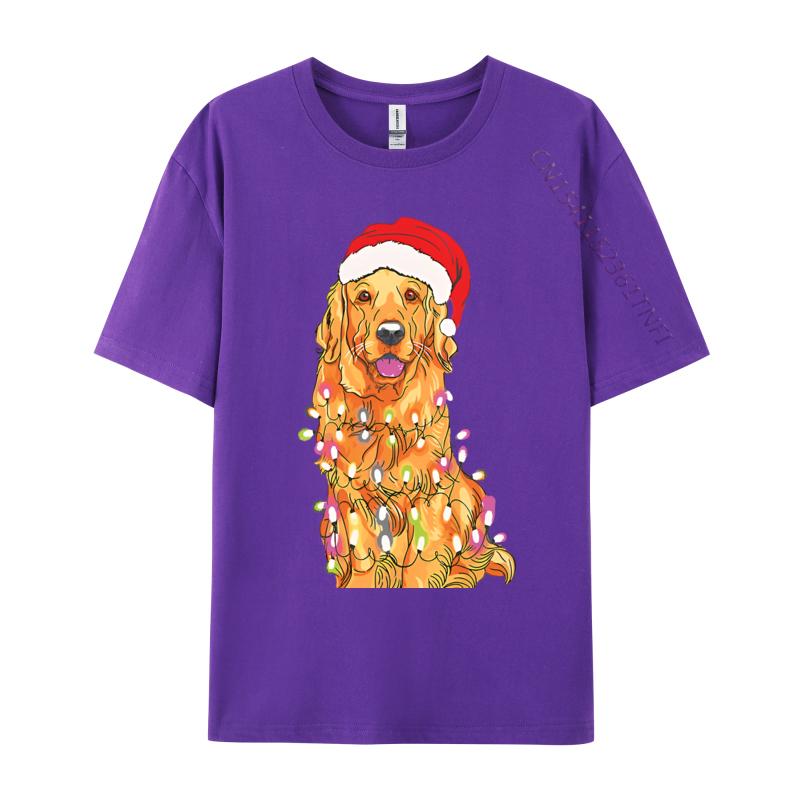Christmas Pajama Golden Retriever Tshirts Cotton High Street Teeshirt Hip Hop Men Top Tshirts 3D Style