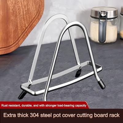 Stainless Steel Cutting Board Holder Thickening Pan Cover Shelf Useful Chopping Board Organizer