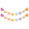 Valentines Conversation Hearts Candy Banner No DIY Valentines Day Heart Garland with 16Pcs Heart, 2Pack Pre-Strung Valentines Garland Heart Banner