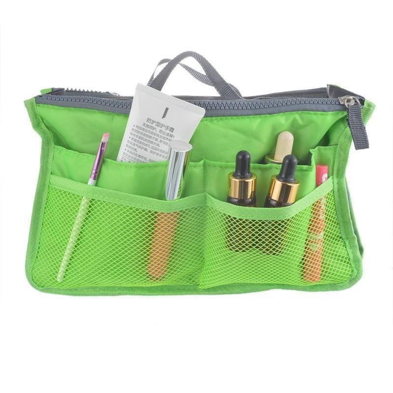 Sac à Maquillage Moderne Simple à Double Fermeture Éclair en Polyester Pour Voyage et Rangement de Salle de Bain