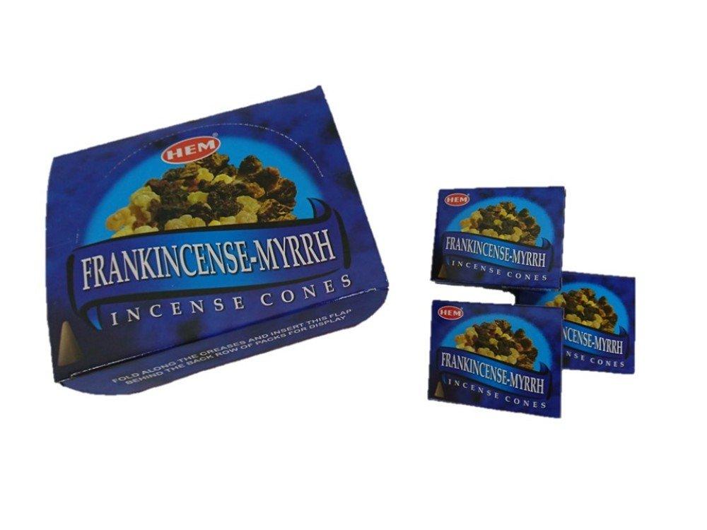 

HEM Incense Frankincense Myrrh Cone Type 1 Case boxes of 10 grains (12 each) [Product]