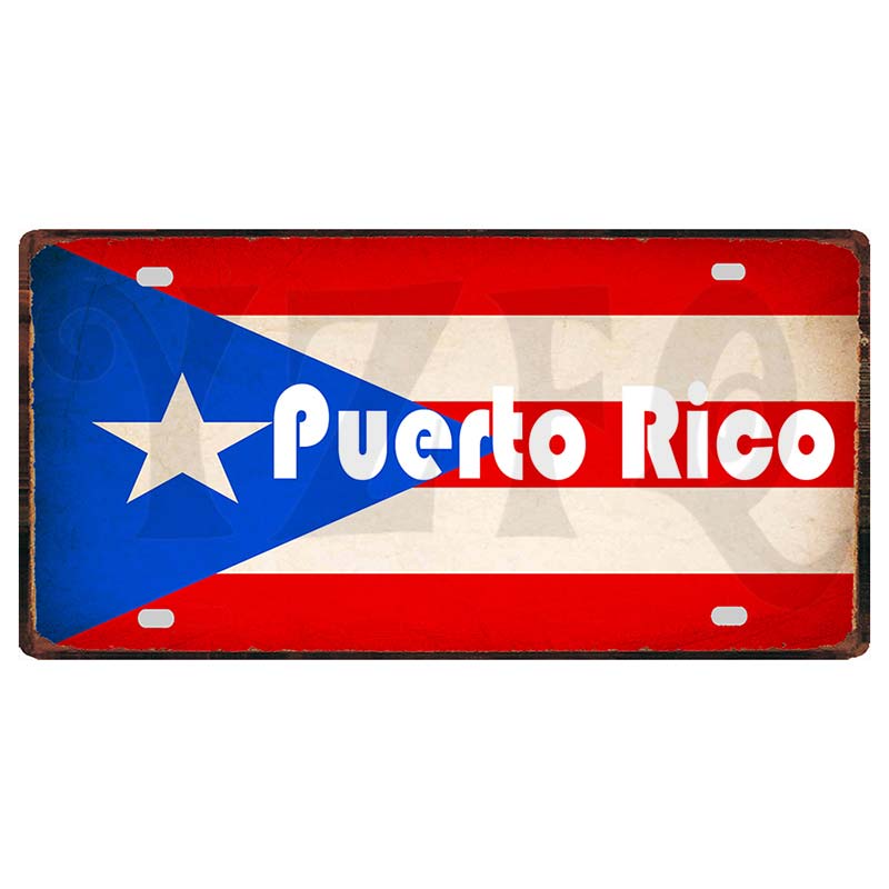 YZFQCuba Jemen Haiti Bahamas Uruguay Nationalflagga Metall Vintage Resesouvenir Väggbutik Hem Konstdekor 30X15CM DC-1416B