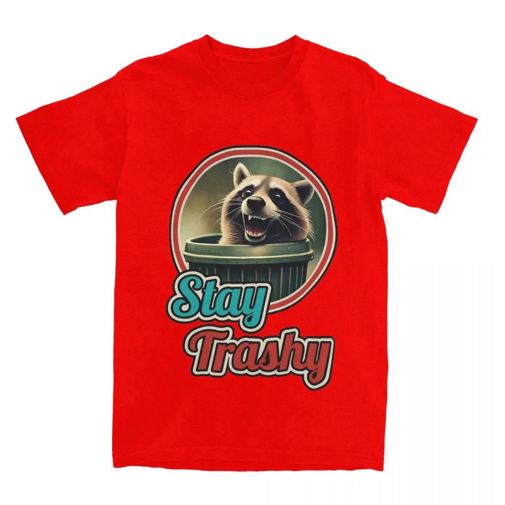 Camiseta Verão Fique Lixo Engraçada Feliz Amante de Guaxinins Lixo Lixo Guaxinins Camiseta Roupas Street Wear Camisetas