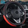 DERMAY New Style Car Steering Wheel Cover Non-slip Micro Fiber Leather With Breathable Hole & Classic Edge Size M Fit Most Cars