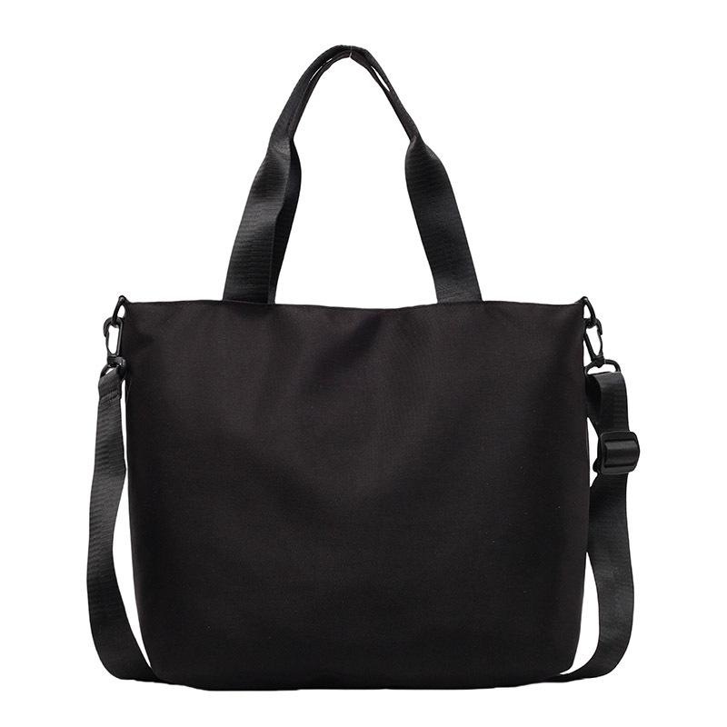 

2025 summer new solid color tote bag commuter bag class bag computer handbag large capacity messenger bag чёрный