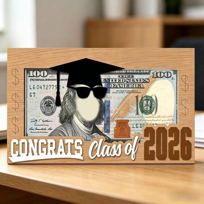 Klasa 2026 Uchwyt na pieniądze na zakończenie szkoły Drewniana kartka z okazji ukończenia szkoły Koperta na prezent pieniężny Pudełko Prezenty na zakończenie szkoły dla studentów Impreza z okazji ukończenia szkoły średniej