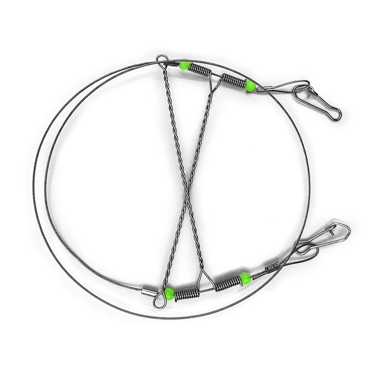 

10Pcs Fishing Rigs with Swivels Snaps Beads Fishing Leader Tackle Rigs, Fishing Wire Stainless Steel Wire Traces Leader