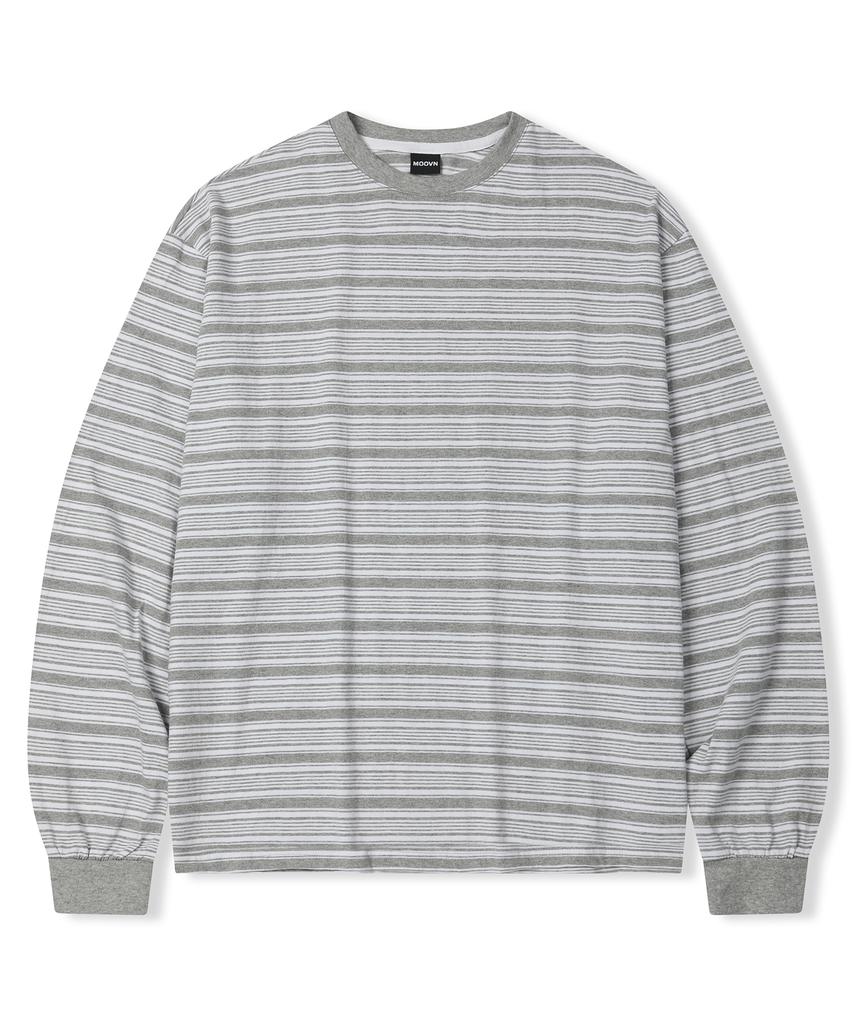 Mubeun Multi-Stripe Long Sleeve T-Shirt Gray