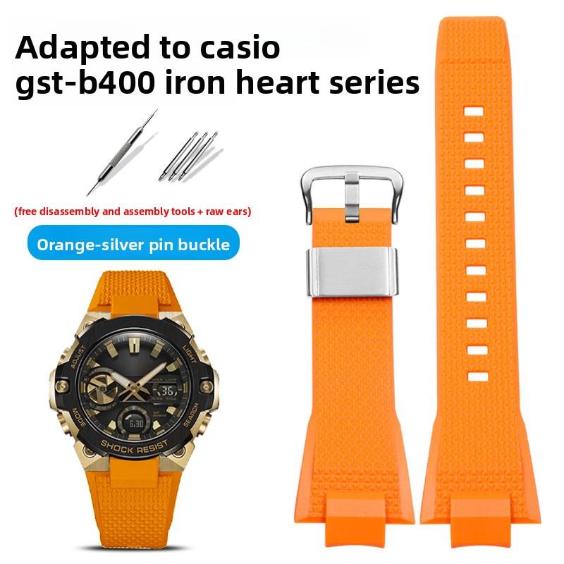 Смоляной ремешок для часов Steel Heart GST-B400 GST-B400D/BD/AD GST B400 Модифицированный браслет из мягкой силиконовой резины Аксессуары 14mm