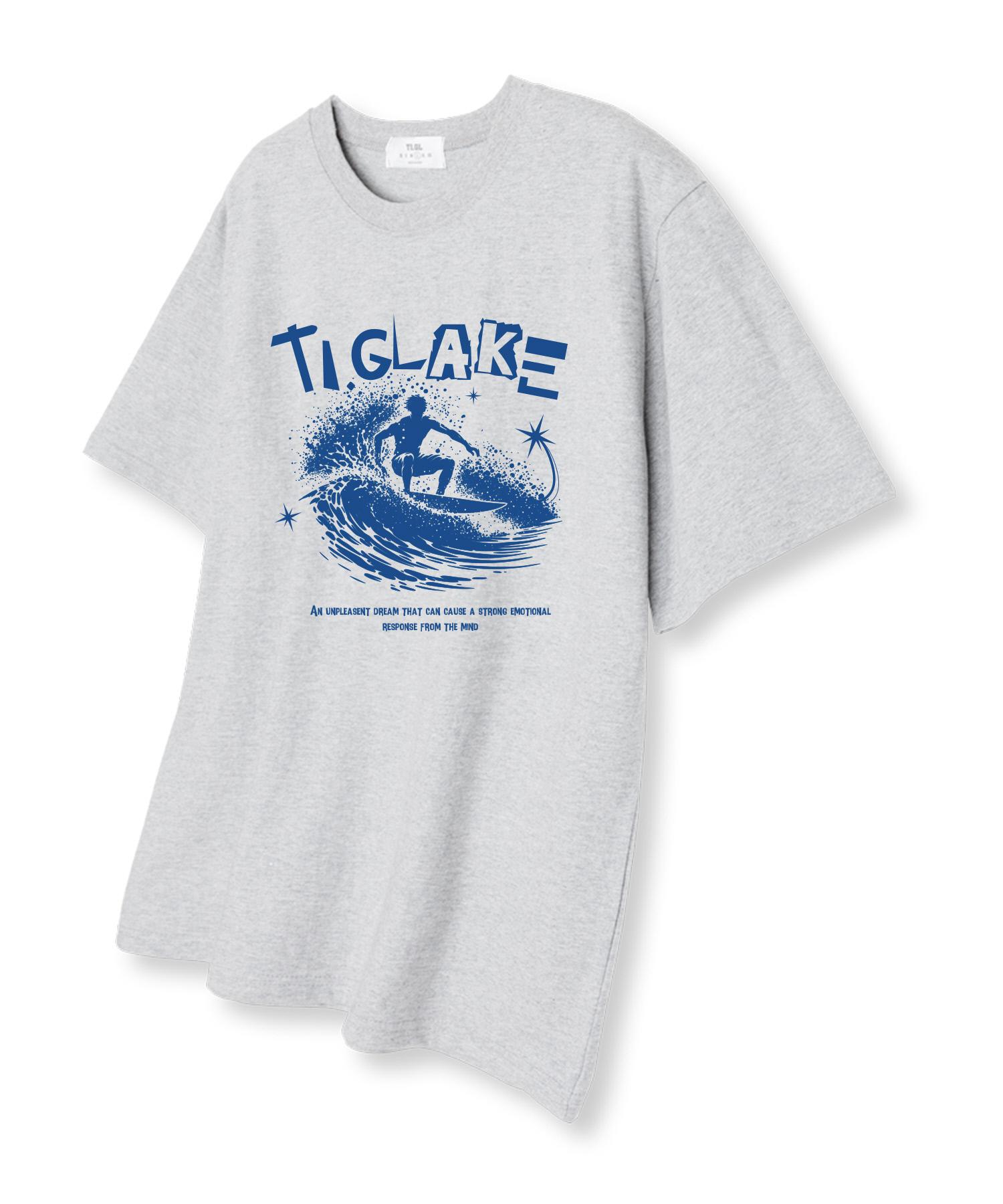 Tee Glake Surfboy Oversized Short Sleeve T-Shirt Light Gray L