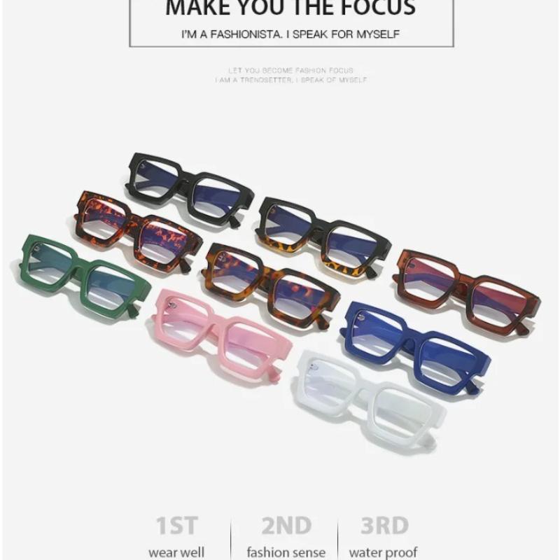 Yellow Square Glasses Women Fashion Oversized Clear Lens Eyeglasses Female Vintage Big Frame Computer Goggles Eyewear Spectacle
