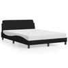 VidaXL Bed Frames with Headboard, Upholstered Bed with Slat Base, Single Bed with Footboard for Bedroom, Black 373147
