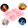 Silicone Ice Mold DIY Funny Gift Pink 4 Hole Tooth-shaped Ice Making Tray Kitchen Supplies