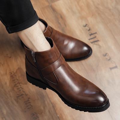 New Handmade Men's Chelsea Boots Fashion Elegantes Leather Side Zipper Ankle Men's Motorcycle Boots Luxury Brand Male Shoes