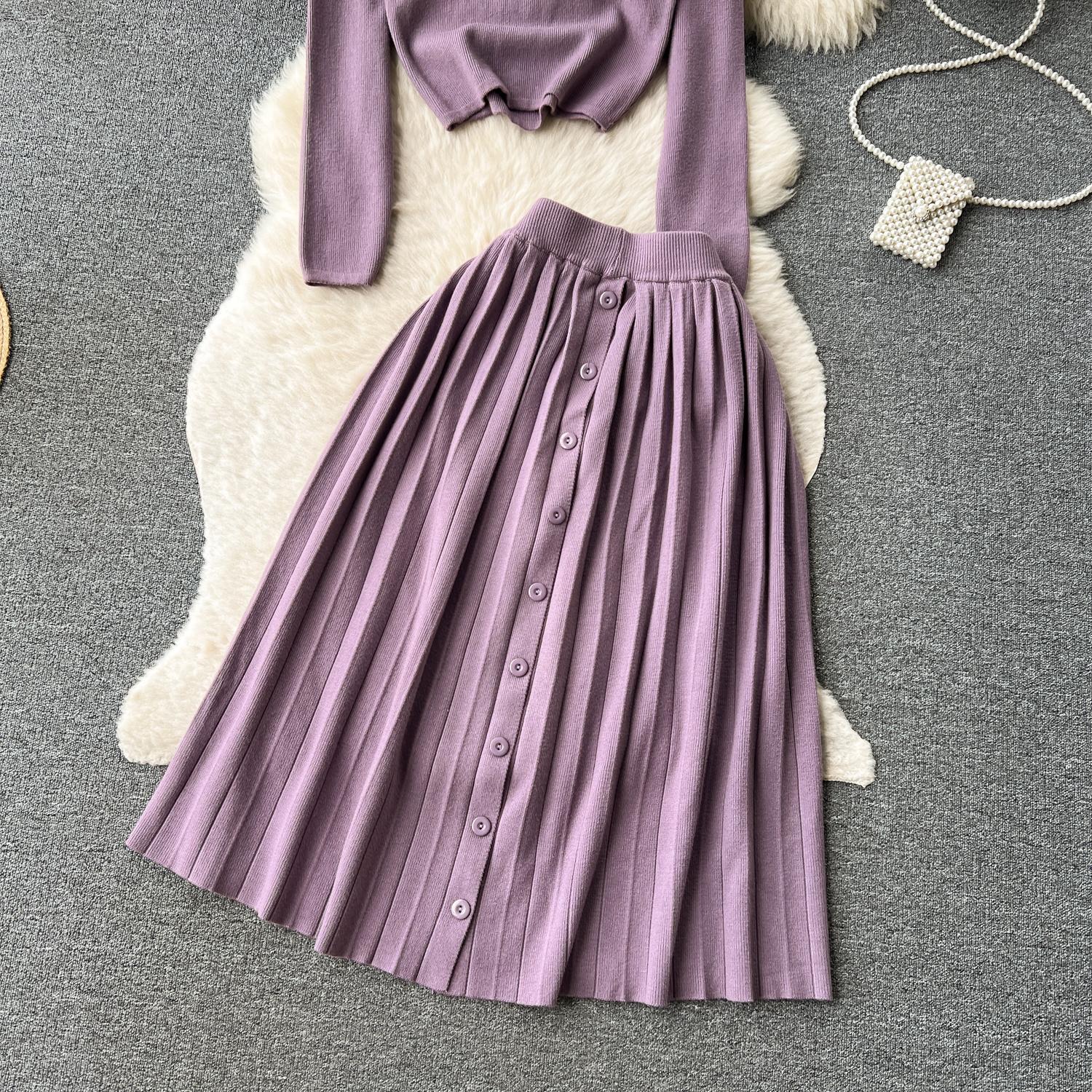 Высококачественный вязаный модный комплект в ленивом стиле — фото 17