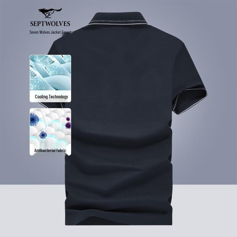 Septwolves Men s Business Casual Embroidered Polo Shirt XXL