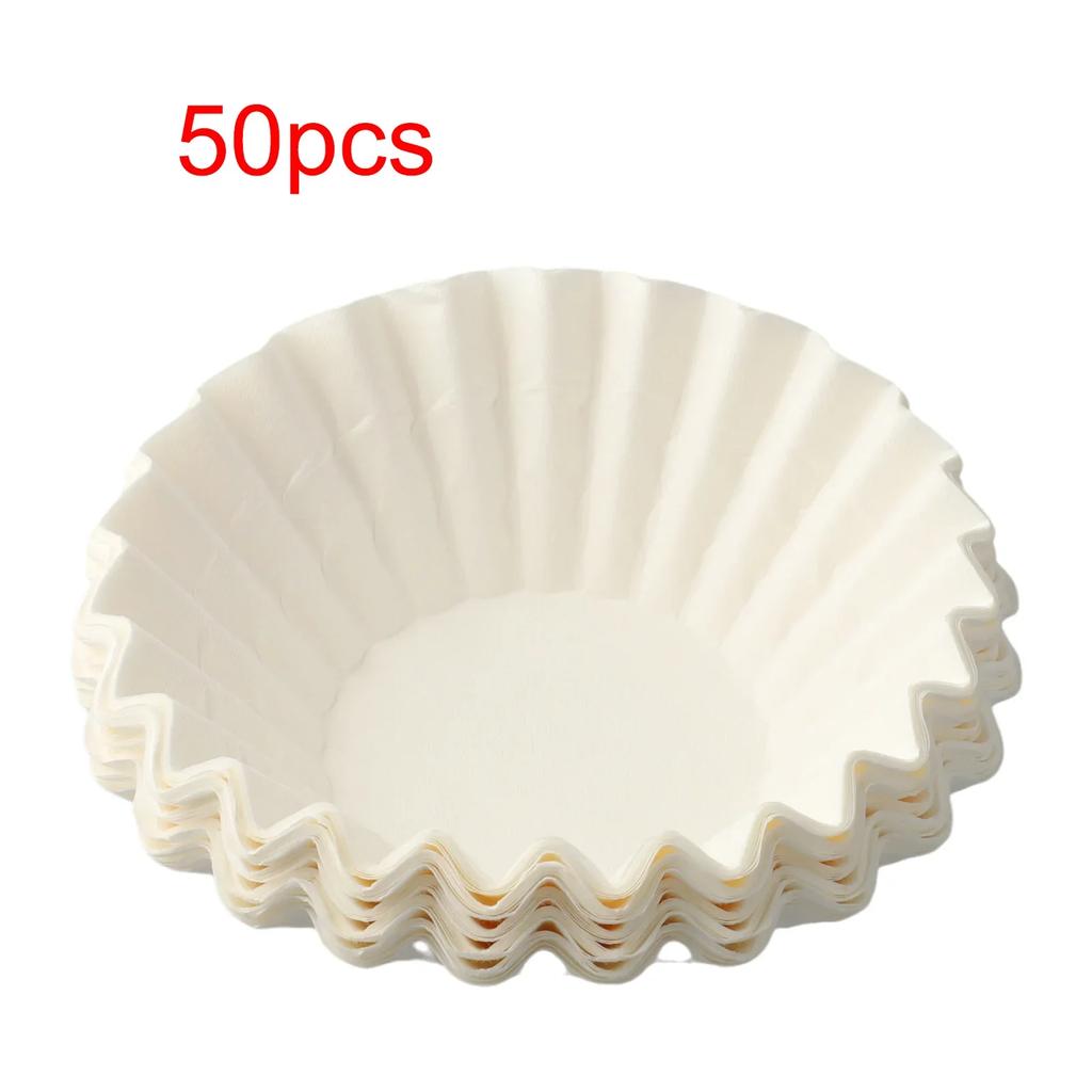 New White Coffee Paper Filters Filter Paper Parts Mesh Filter Replacement Filters 2.0 Large Coffee Filter Coffee Machine
