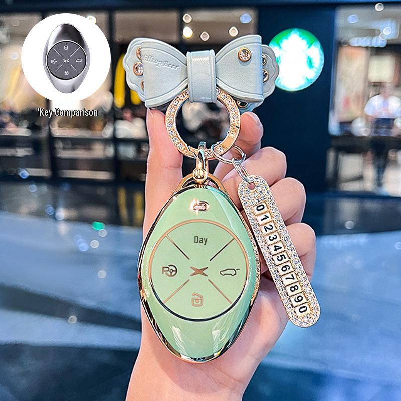 Premium Key Cover & Keychain for Xiaopeng P7, G6, New P7i, P5, G3, G3i, G9 Models