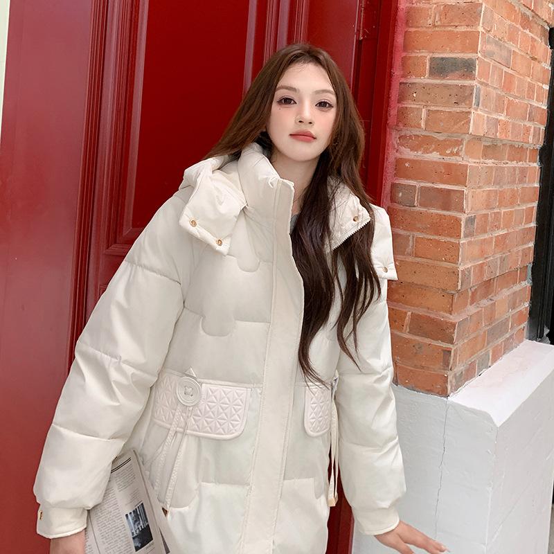 New Women's Hooded Cotton-padded Clothes Women's Medium and Long Loose Winter Fashion Sewn Thickened Cotton-padded Jackets