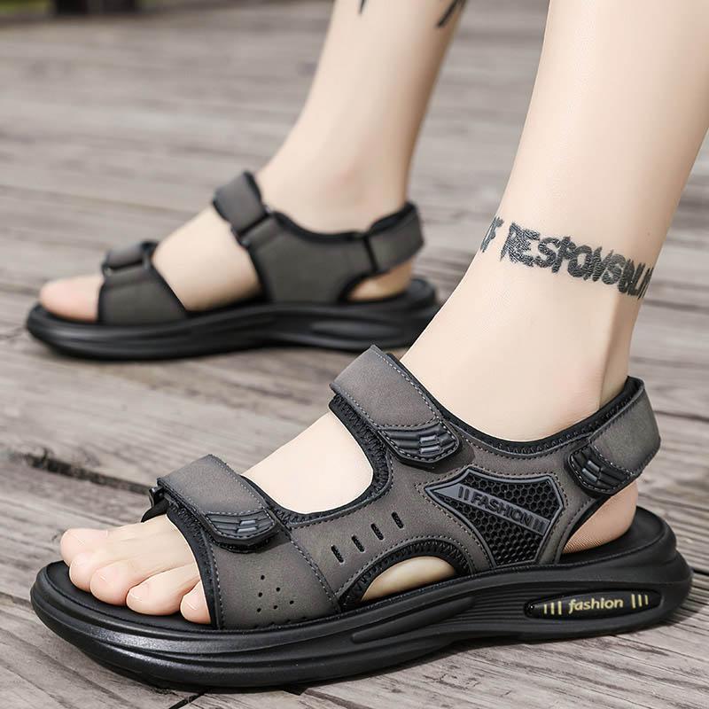 Classic Men's Sandals 2024 Summer Soft Sandals Comfortable Mens Shoes Genuine Leather Sandals Soft Outdoor Casual Shoes Men