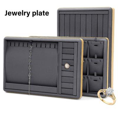 Stapelbare Schmucktabletts aus PU-Leder Wohnaccessoire zur Aufbewahrung und Präsentation von Ohrringen, Ringen, Halsketten, Armbändern
