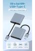 USB-C To Dual HDMI Adapter with USB 3.0 Hub, Supports Independent Triple Displays for M1/M2 Graphics Cards
