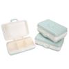 3pcs 6‑Grid Pills Organizer Portable Suitcase Shape Medicine Case Travel Medicine Storage HolderLight Blue