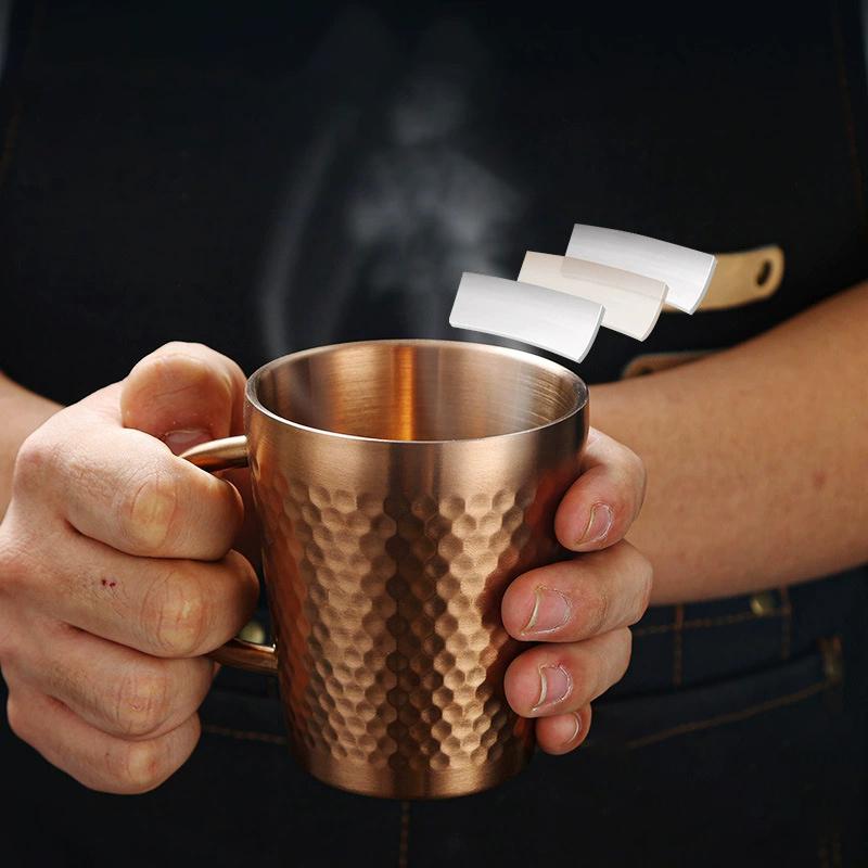 Gold 304 Stainless Steel Beer Mug Water Cups With Handle Coffee Milk Juice Mugs Summer Bar Tool Anti-Scalding For Kitchen Drink