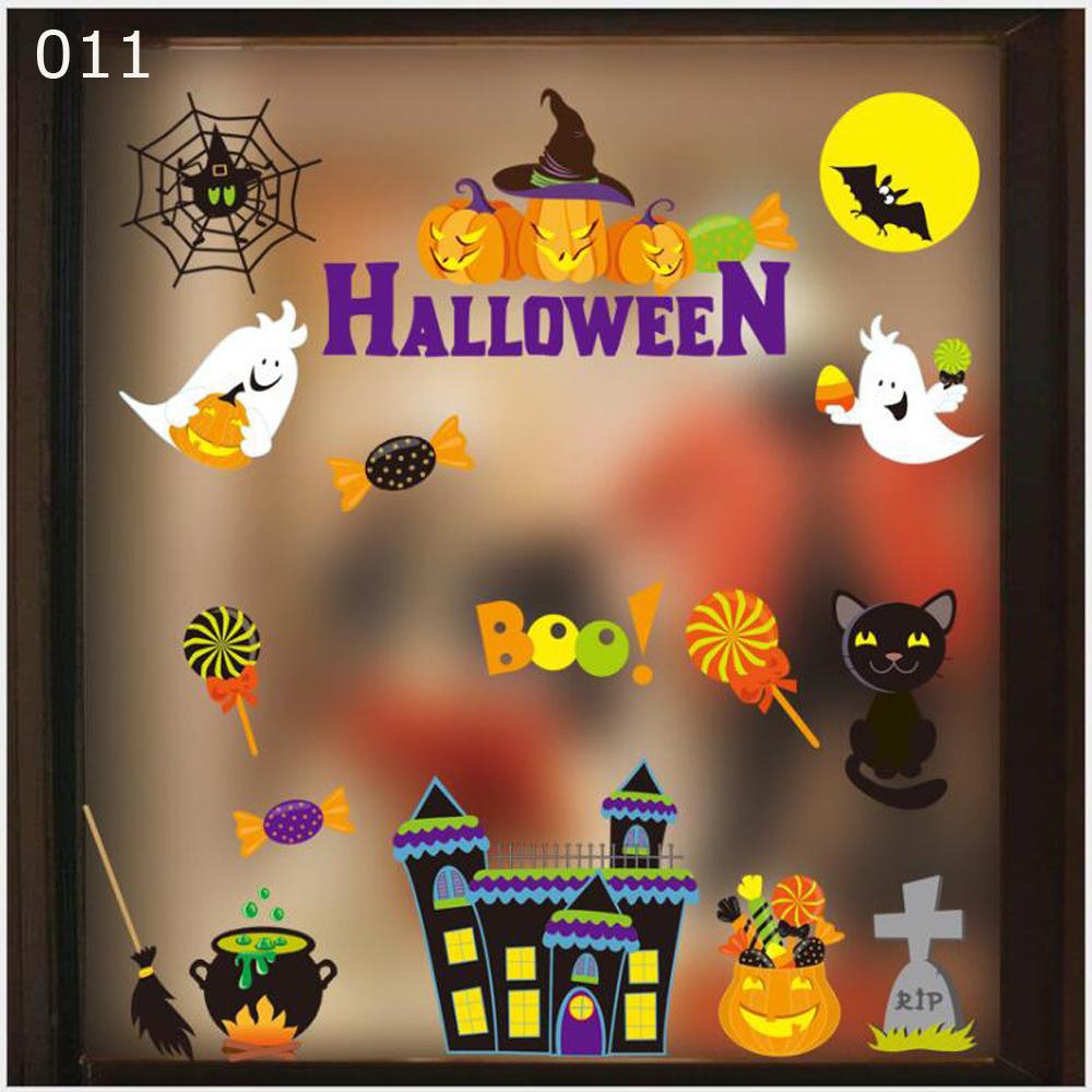 Halloween Hotel Shopping Mall School Classroom Window Sticker Pumpkin Skeleton Wizard Bat And Other Glass Stickers Wall Stickers