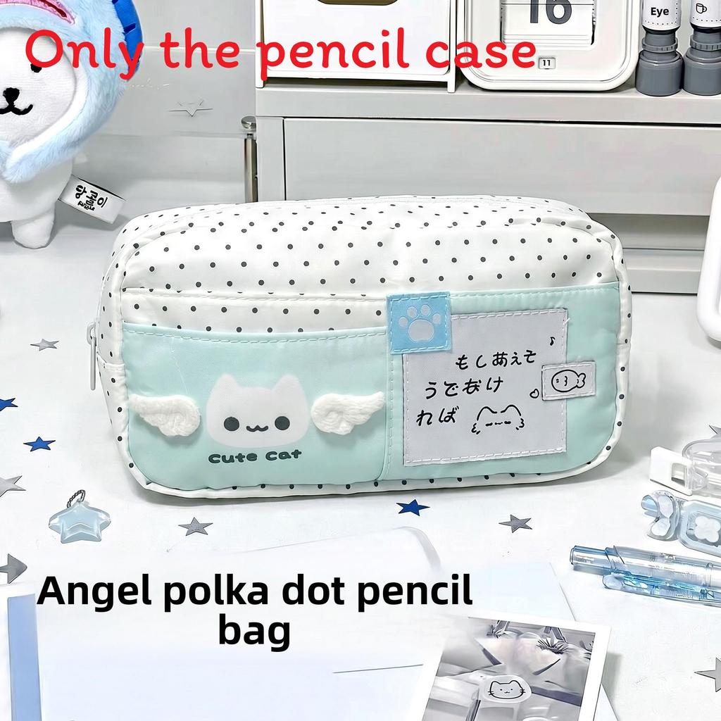 Polyester Multi Layer Cat Pencil Case With Large Capacity For Students And Office Use