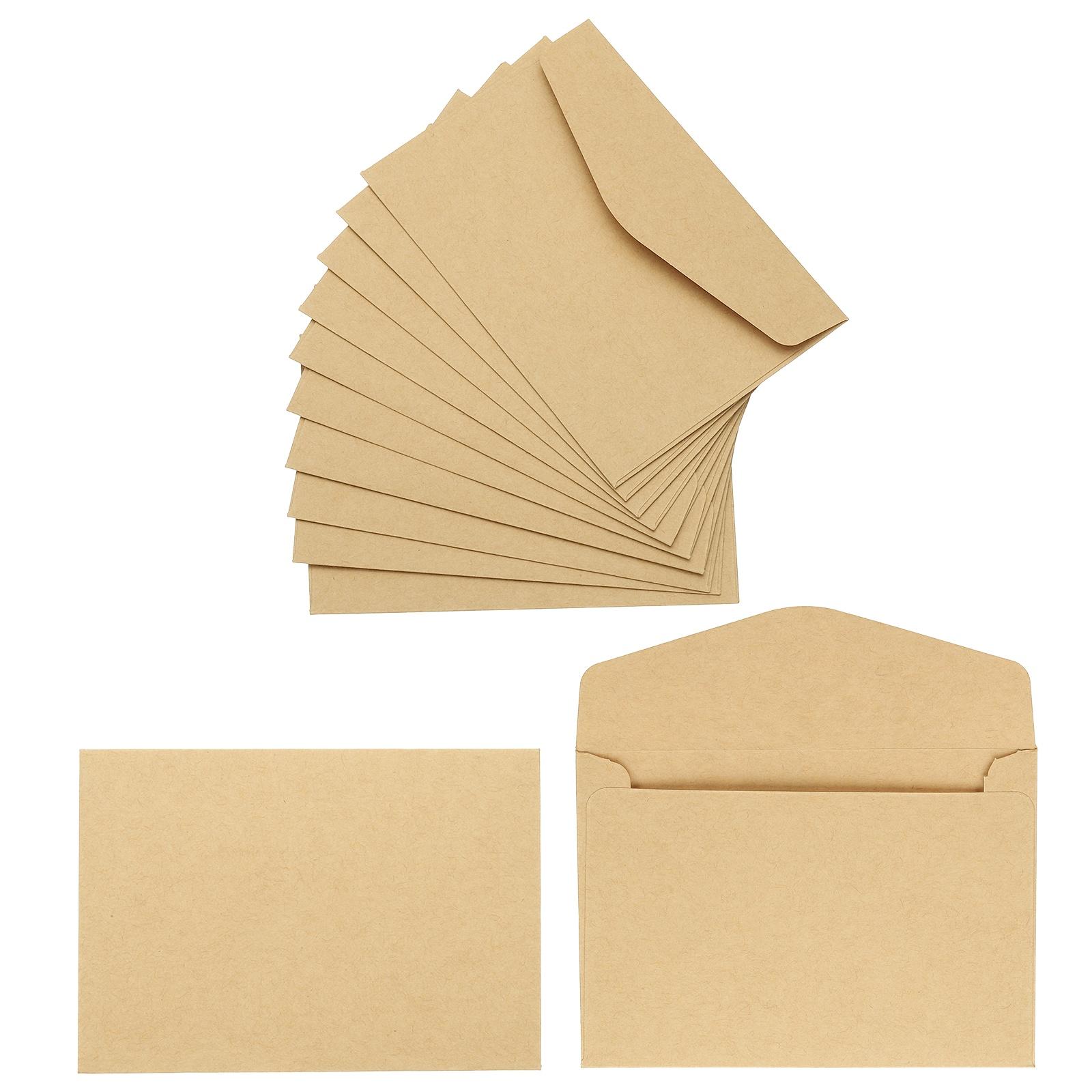 

120Pcs Mini Envelopes 110GSM Paper Colored Card Holder for Sealing Wax Business Mailing Invitations Greeting Weddings Party Gift коричневий