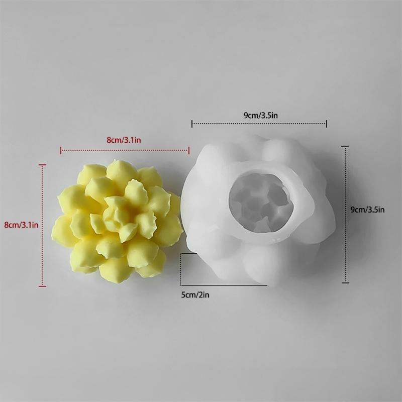 DIY Geometric Silicone Mold Succulents Shape Concrete Moulds Realistic Craft Molds Resin Moulds for Hand-Making Candle