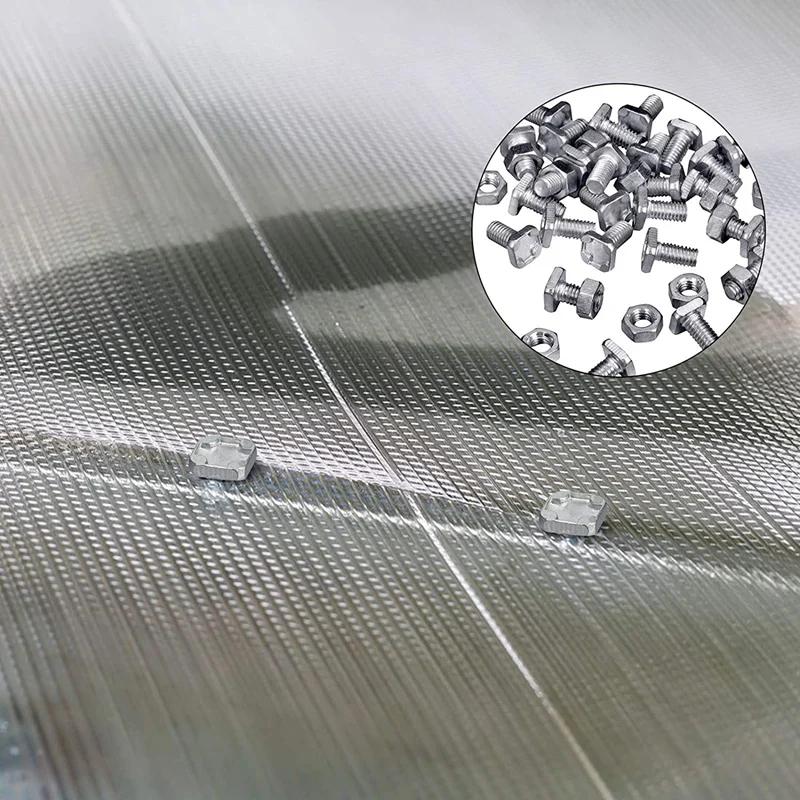 50/100 Stück Gewächshaus-Reparaturset Aluminiumschrauben und Muttern Werkzeug Praktisches Gewächshaus-Muttern-Schrauben-Set Durchgangslochschrauben für Zuhause