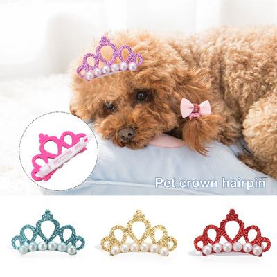 Grooming Pet Supplies Puppy Accessories Headdress Hair Clip Bow-tie Hairpin Dog Bowknot Crown Shape