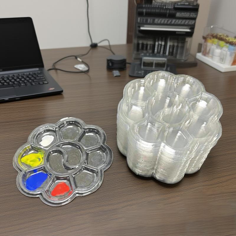 20pcs Disposable Gouache Oil Painting Palette Washable Watercolor Paint Palette Plum Blossom Shape Painting Art Palette