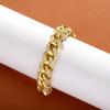 14mm 3D Zircon Hip-Hop Cuban Chain & Water Wave Bracelet for Men