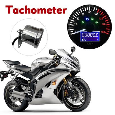 Universal 12V Motorcycle Speedometer LED Digital Tachometer Liquaid Crystal Instrument  Gauge