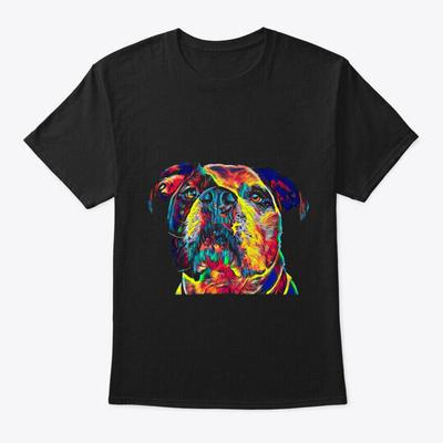 Buntes Art American Bulldog T-Shirt Hergestellt in den USA Größe S bis 5XL