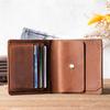 Crazy Horse Leather Simple Short Wallet Head Layer Leather Retro Men's and Women's Large Capacity Card Bag Wallet Genuine Leather