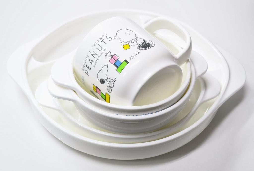 OSK Lunch Plate with Rubber Feet Snoopy CB-36