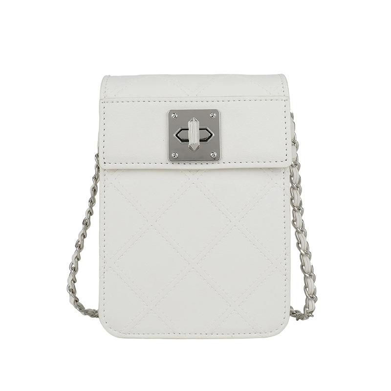 Simple Embossed Rhombus Chain Mini Small Bag Women'S Trend Versatile Solid Color Shoulder Messenger Bag