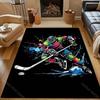 1PC Colorful Ice Hockey Player Illustration Carpet for Living Room Bedroom Sofa Home Decor Rus Non-slip Floor Mat Luxury Gift